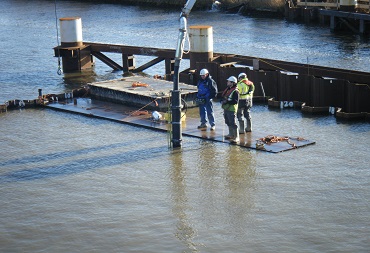 Onderwater beton storten werf